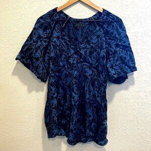 Hatch Maternity Satin Flutter Sleeve Blouse Small